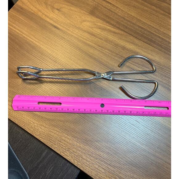 Vintage Metal Ice Tongs Rustic Farmhouse Bar Tool Retro Kitchen Utensil Decor - Picture 4 of 4